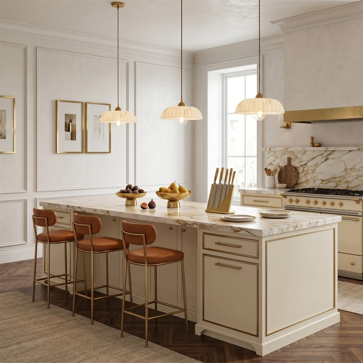 Orielle Alabaster Effect Pendant Light