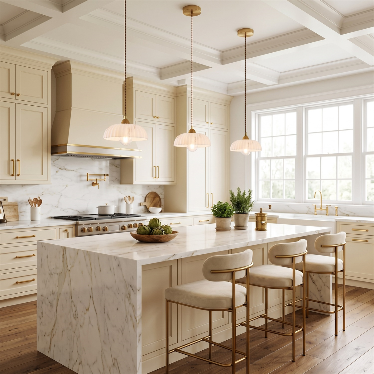 Orielle Alabaster Effect Pendant Light
