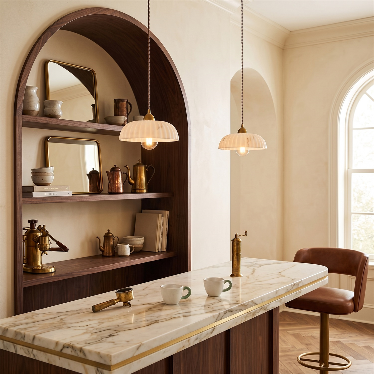 Orielle Alabaster Effect Pendant Light