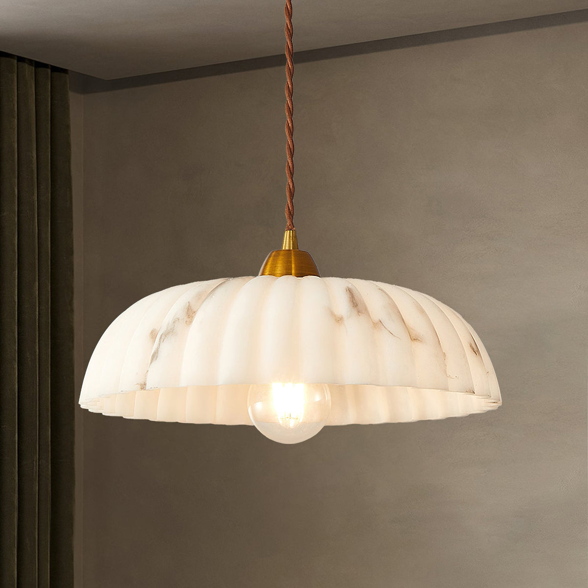 Orielle Alabaster Effect Pendant Light