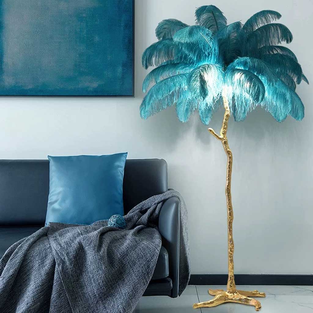 Plume Ostrich Feather Floor Lamp