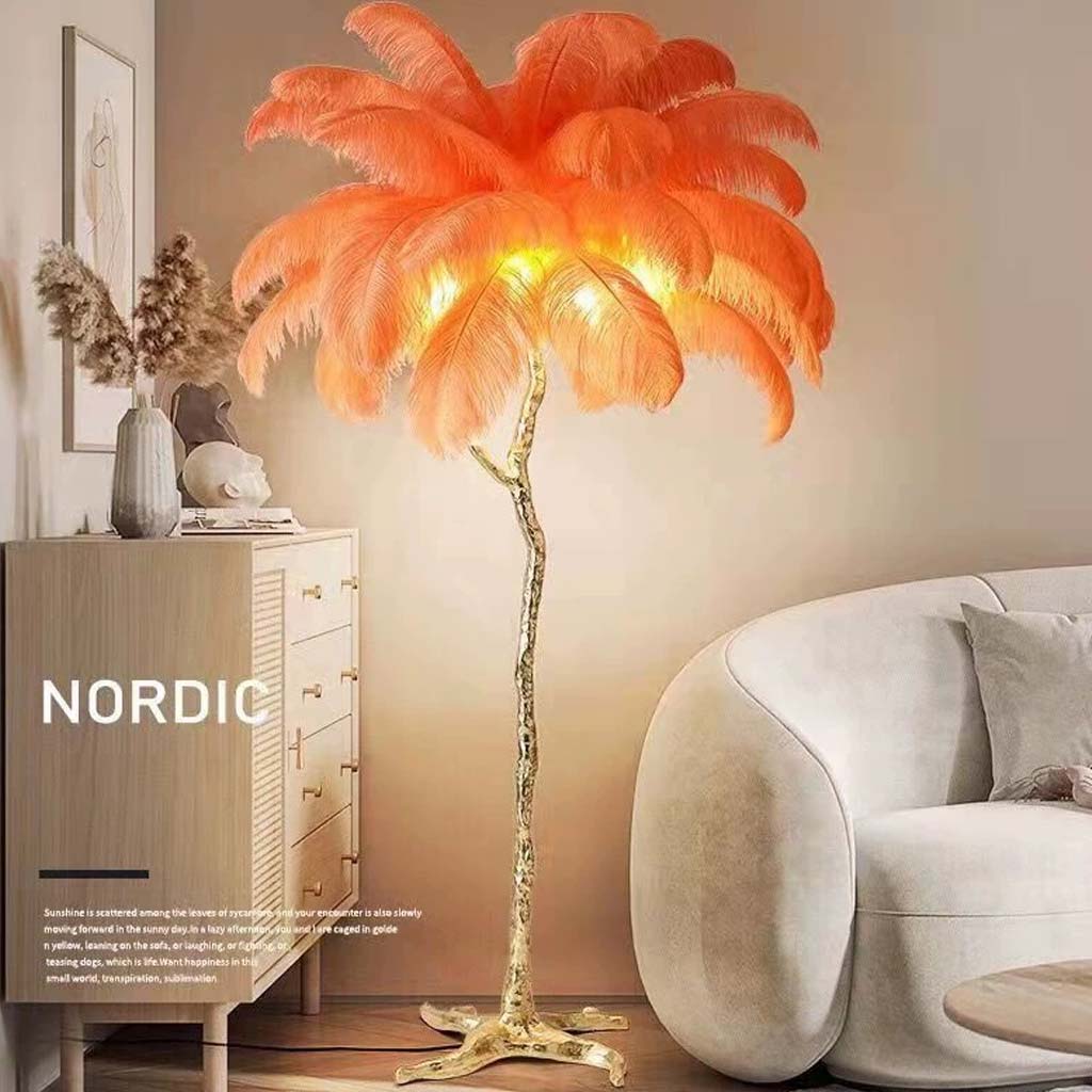 Plume Ostrich Feather Floor Lamp