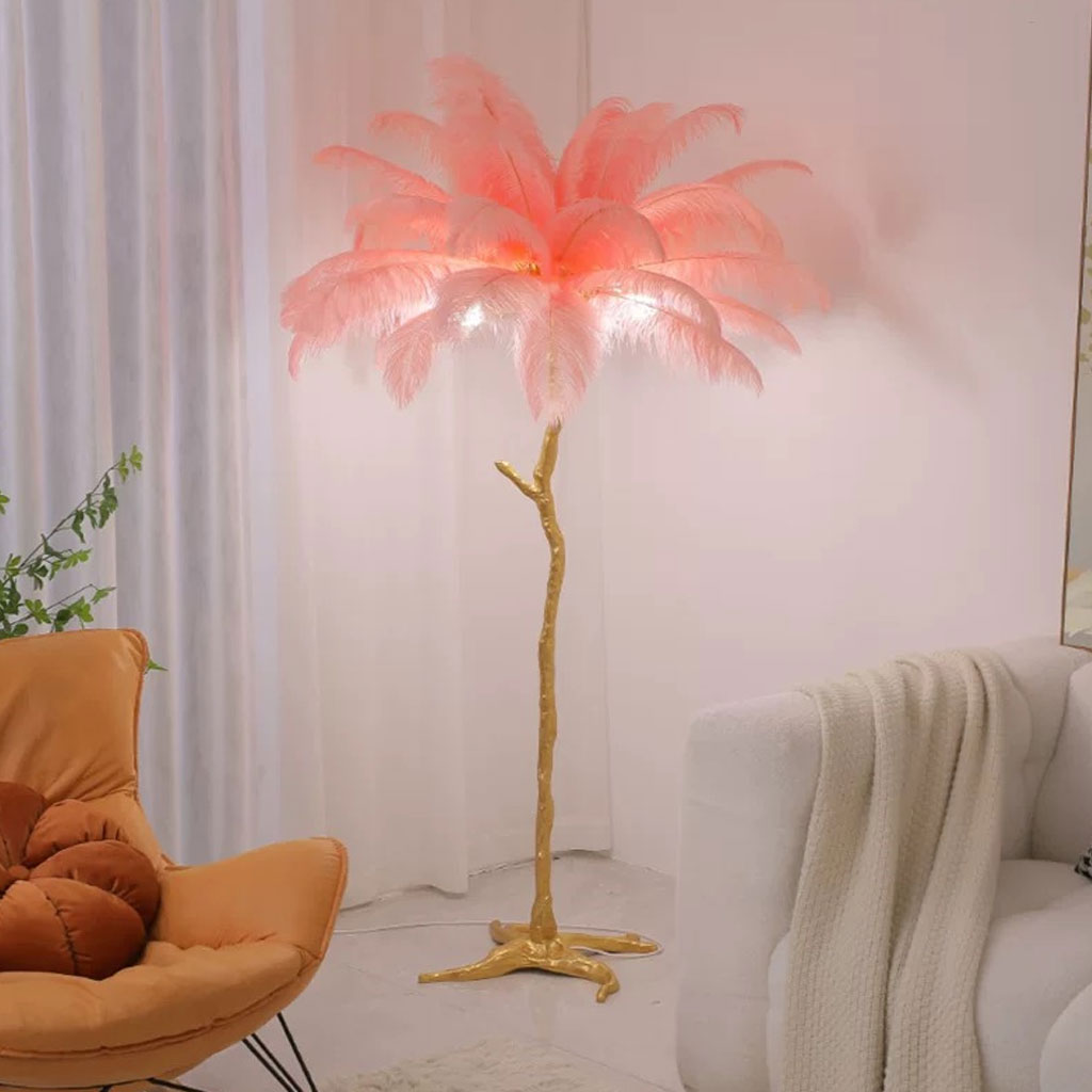 Plume Ostrich Feather Floor Lamp