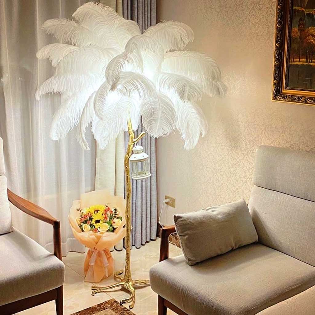 Plume Ostrich Feather Floor Lamp