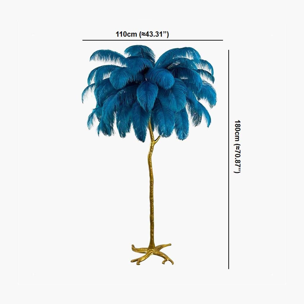 Plume Ostrich Feather Floor Lamp