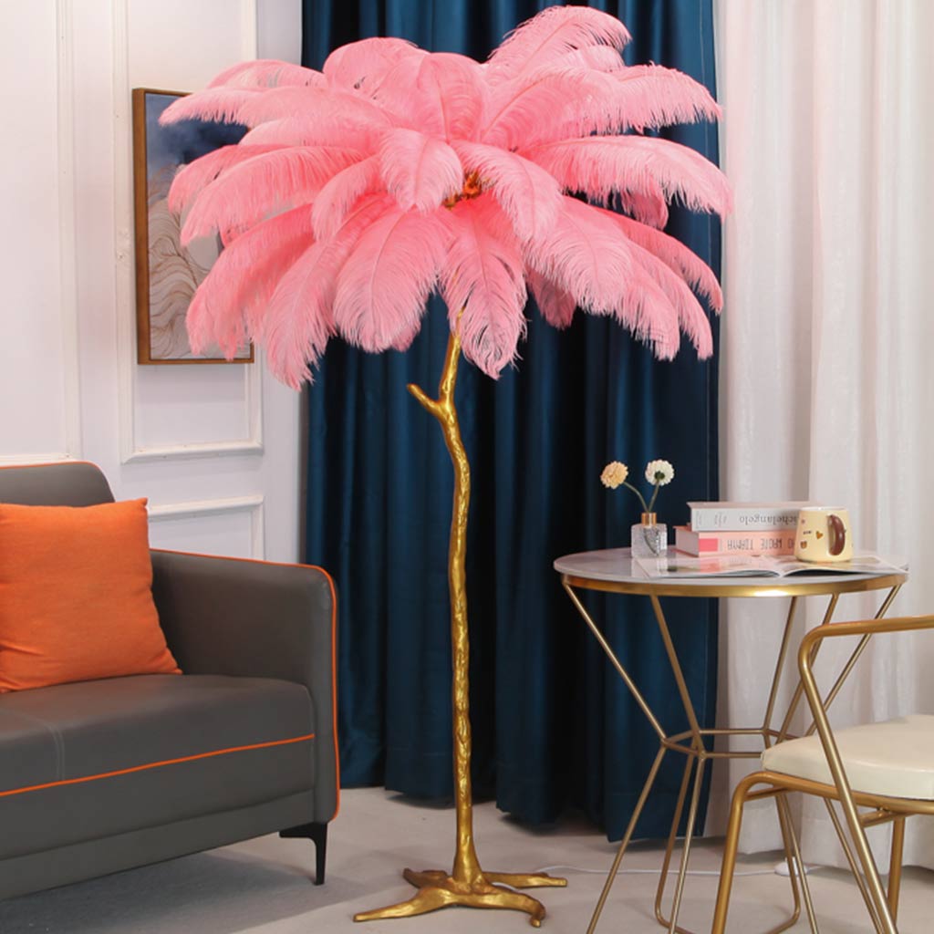 Plume Ostrich Feather Floor Lamp