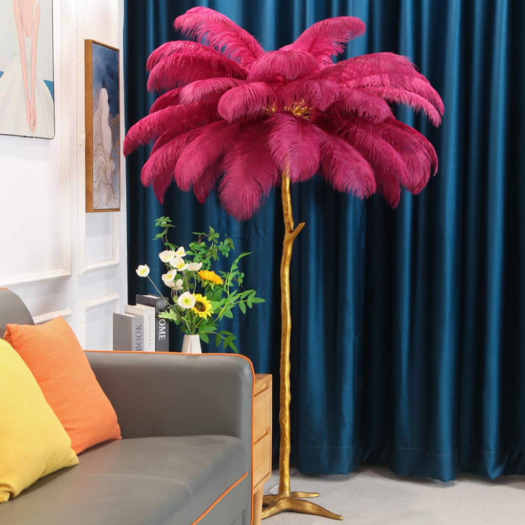 Plume Ostrich Feather Floor Lamp