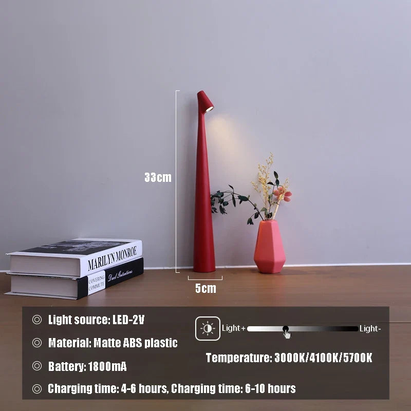 Glowora Rechargeable LED Table Lamp with Touch Dimmer