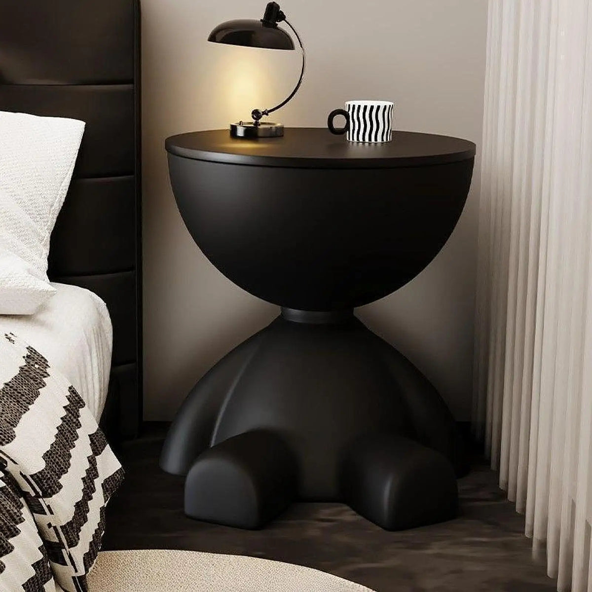 Cartoon Bear Side Table with Hidden Storage