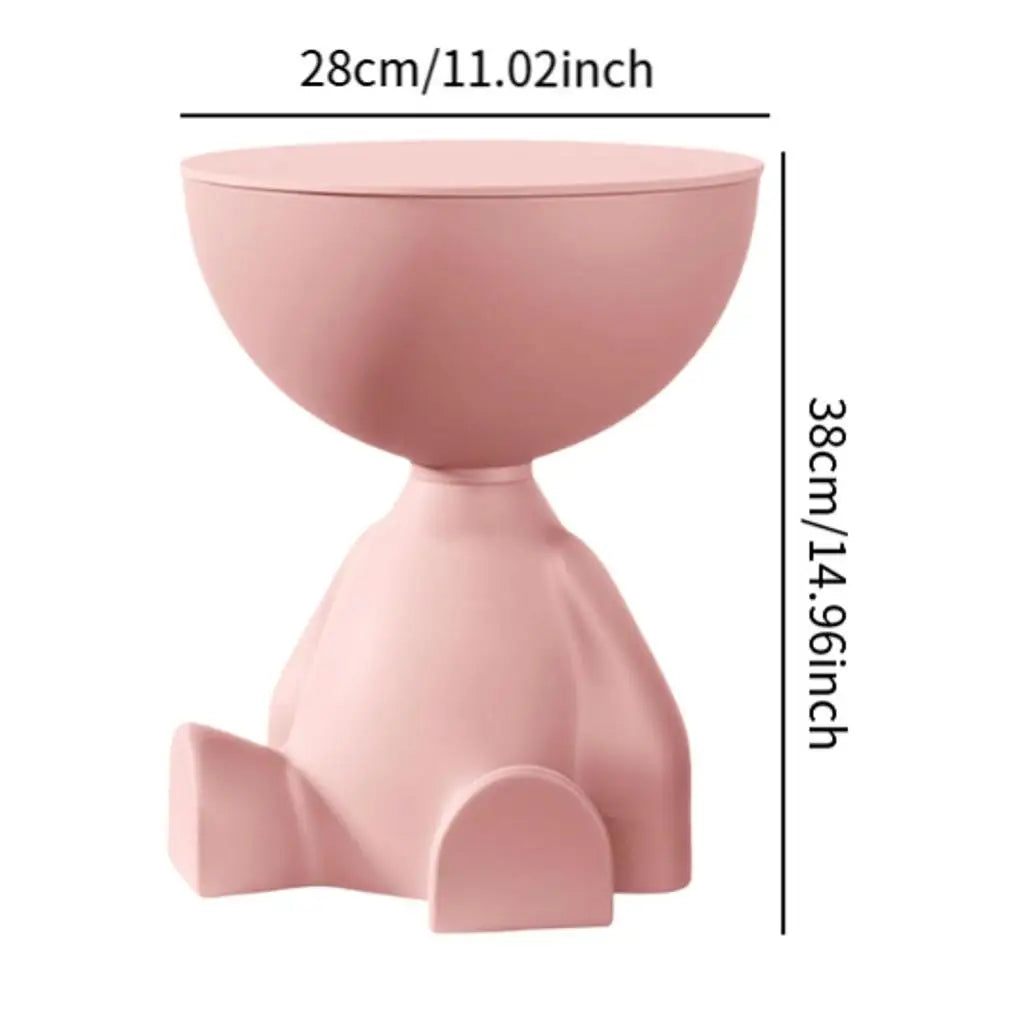Cartoon Bear Side Table with Hidden Storage