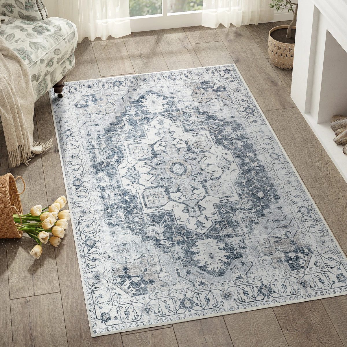 Heritage Medallion Oriental Style Area Rug