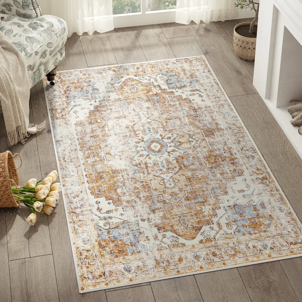 Heritage Medallion Oriental Style Area Rug
