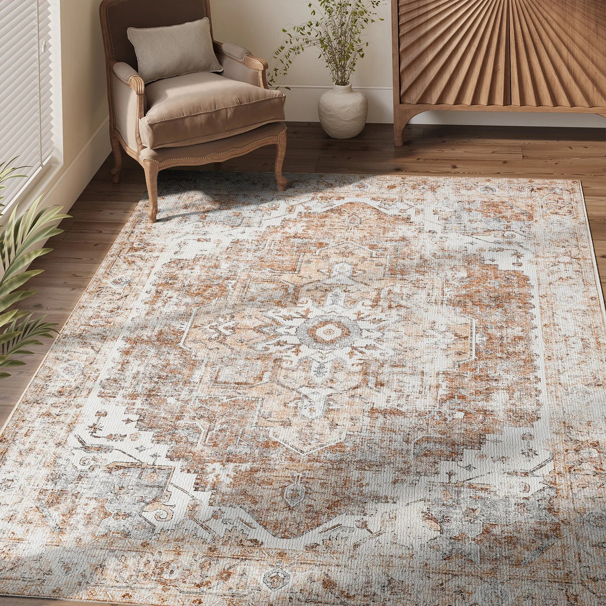 Heritage Medallion Oriental Style Area Rug