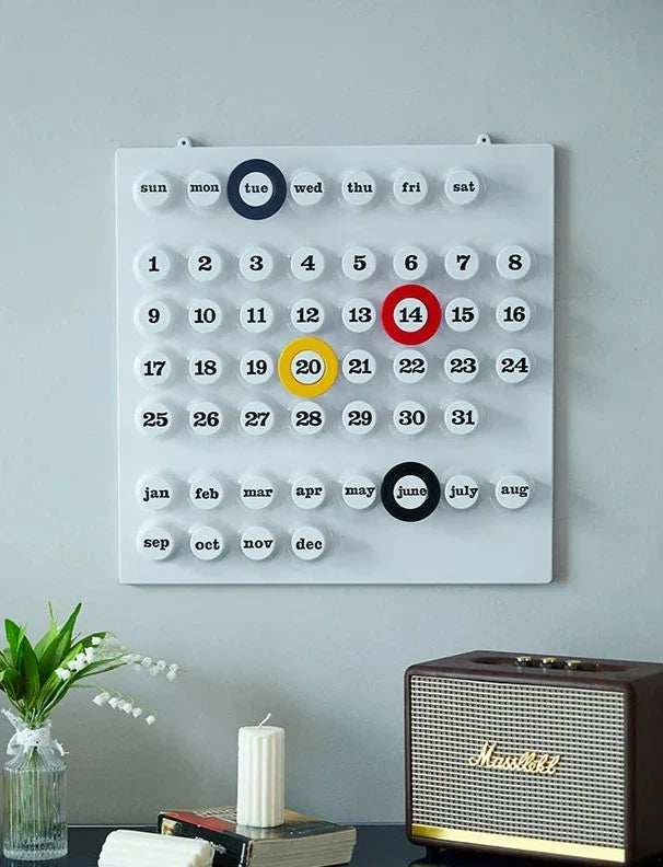 Retro Ring A Date Perpetual Wall Calendar