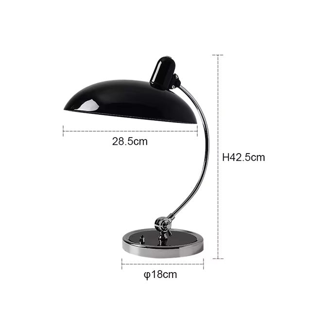 ScandiArc Curved Metal Table Lamp with Domed Shade