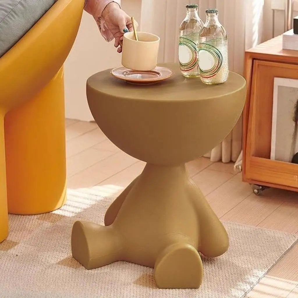 Cartoon Bear Side Table with Hidden Storage