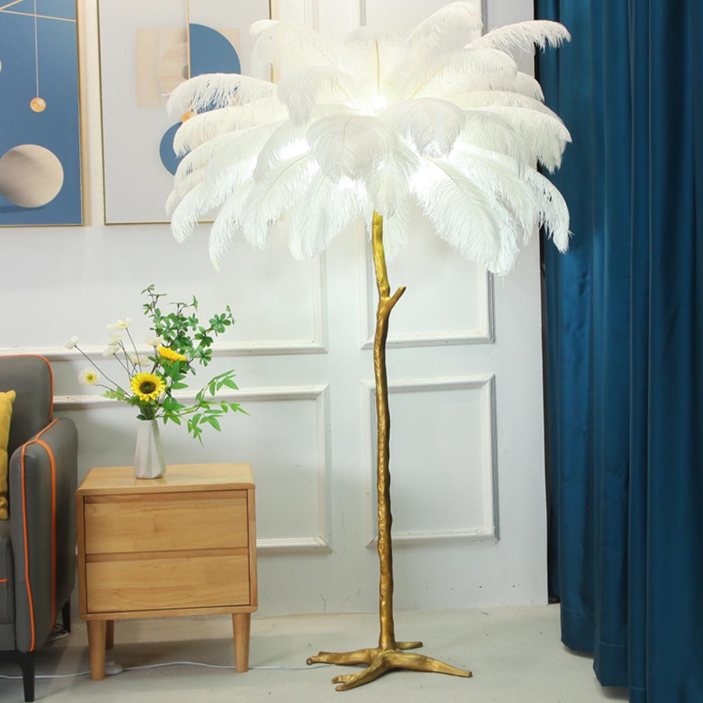 Plume Ostrich Feather Floor Lamp
