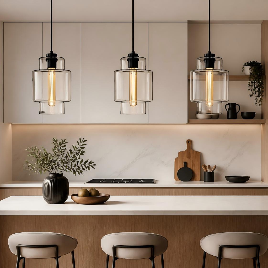 Avery Faceted Glass Pendant for Dining with Jewel-Cut Shade
