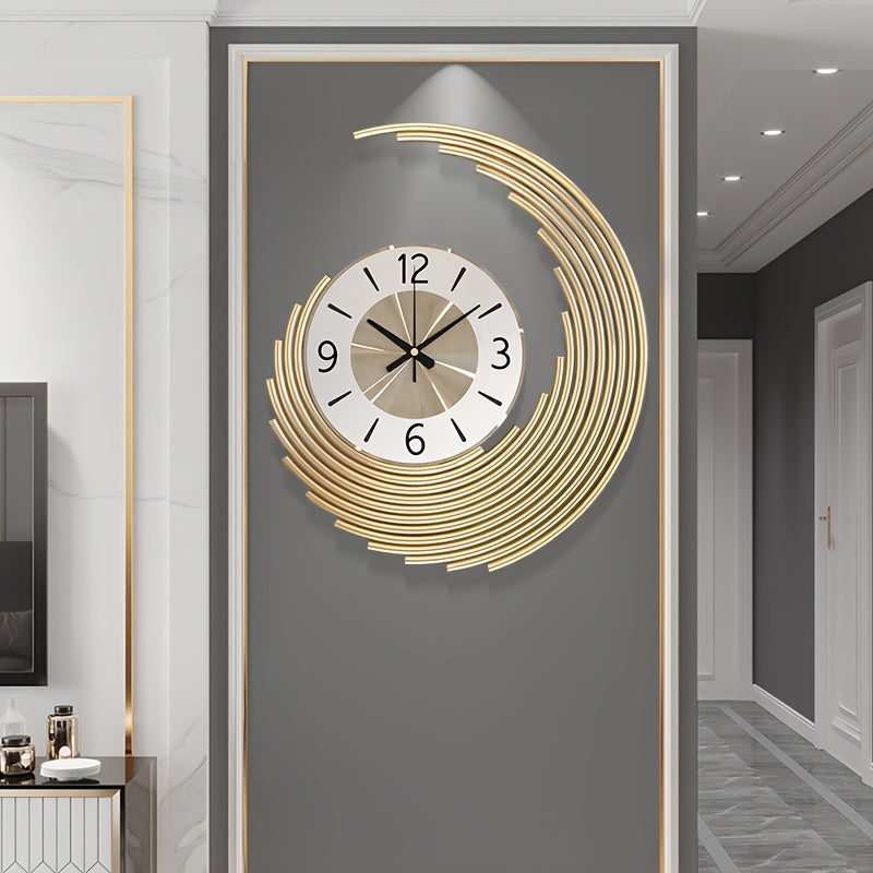 Modern 3D Metal Crescent Wall Clock