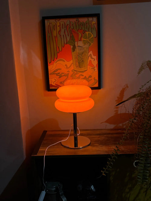 Customer photo of Italian Designer Glass Table Lamp with Chrome Base