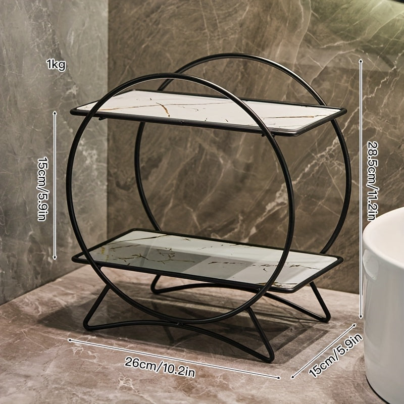 Two Tier Bathroom Organiser with Cat Ear Base