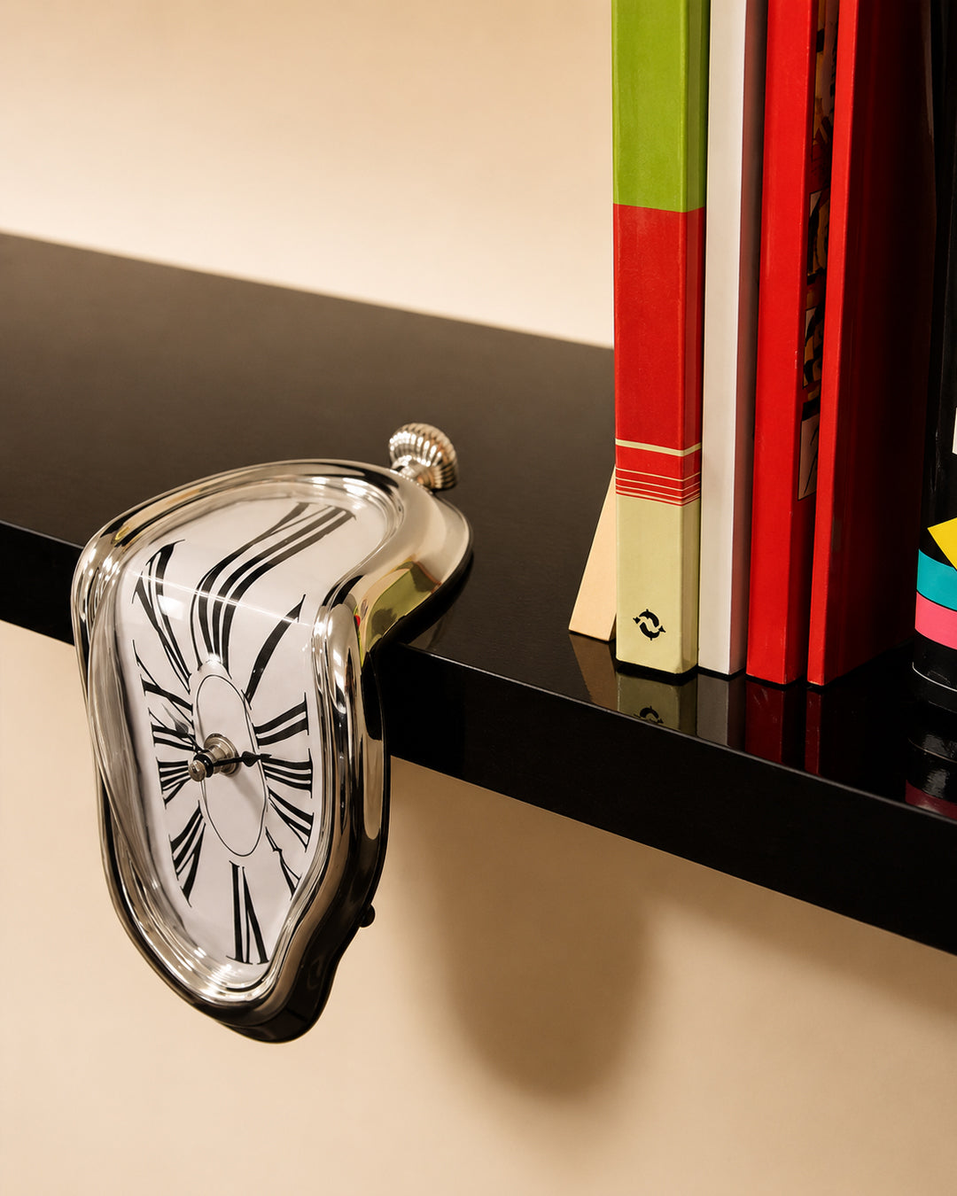 Surrealist Melting Clock for Shelf and Table