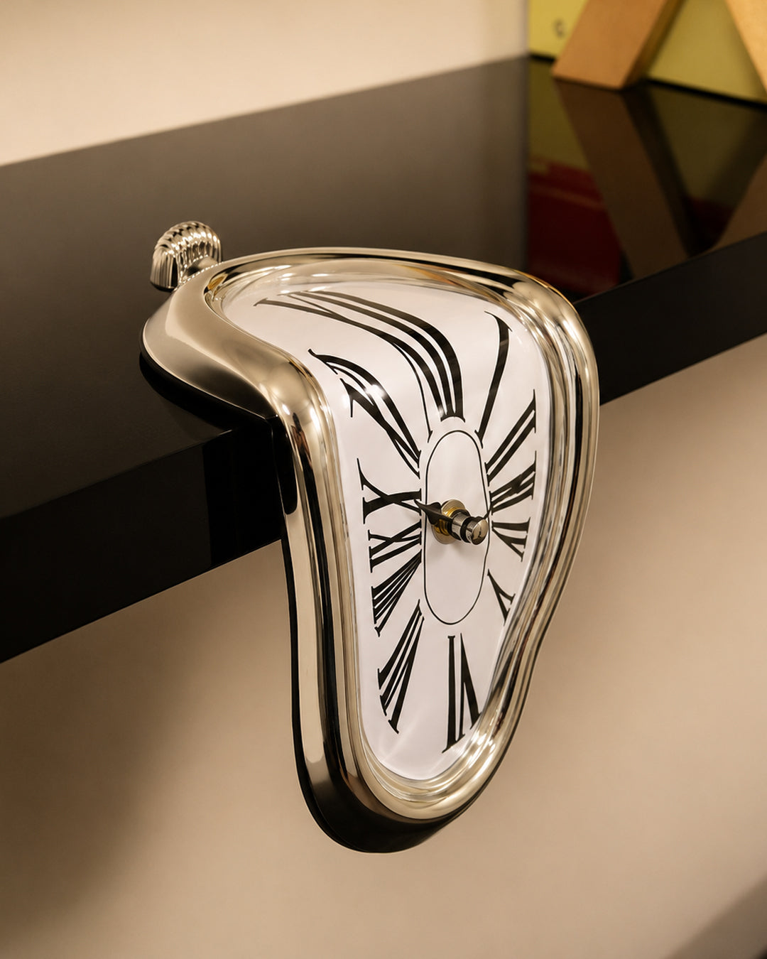 Surrealist Melting Clock for Shelf and Table