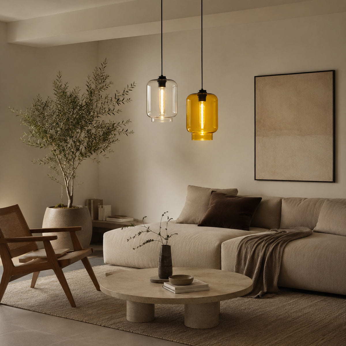 Avery Faceted Glass Pendant for Dining with Jewel-Cut Shade