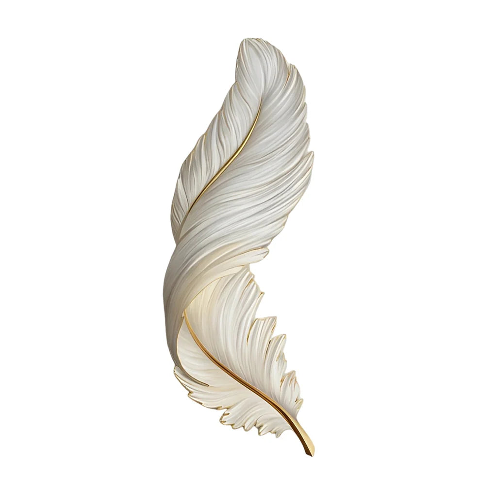 Plumea Feather LED Wall Art Light for Living Rooms