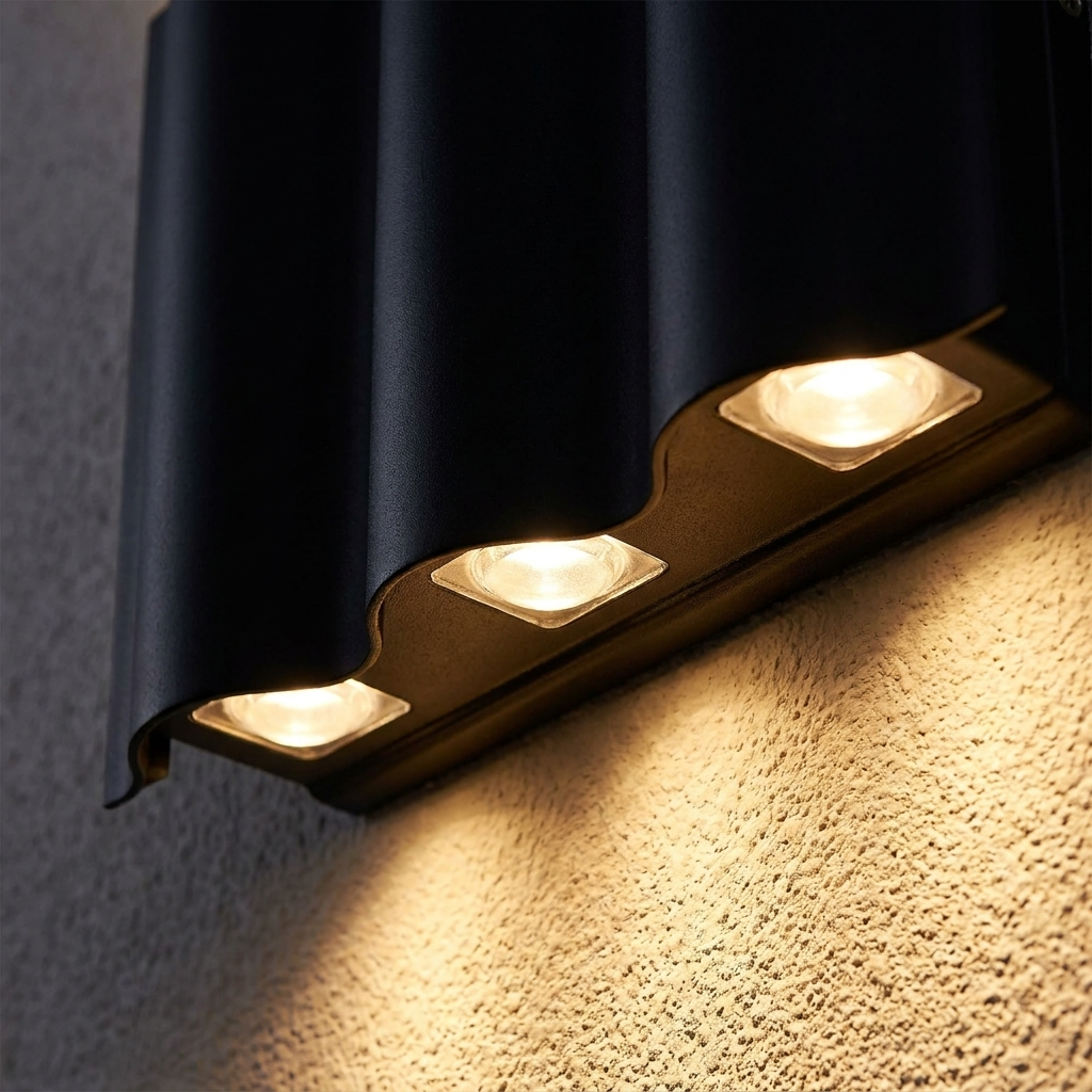 Wavemere Wavy LED Up Down Wall Light for Porches