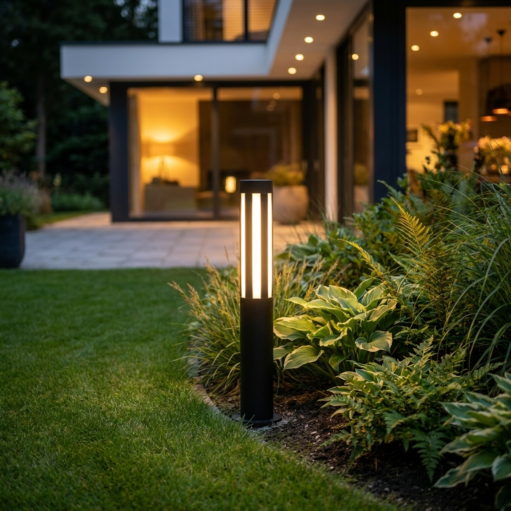 Stanton Slotted LED Bollard Light for Garden Paths