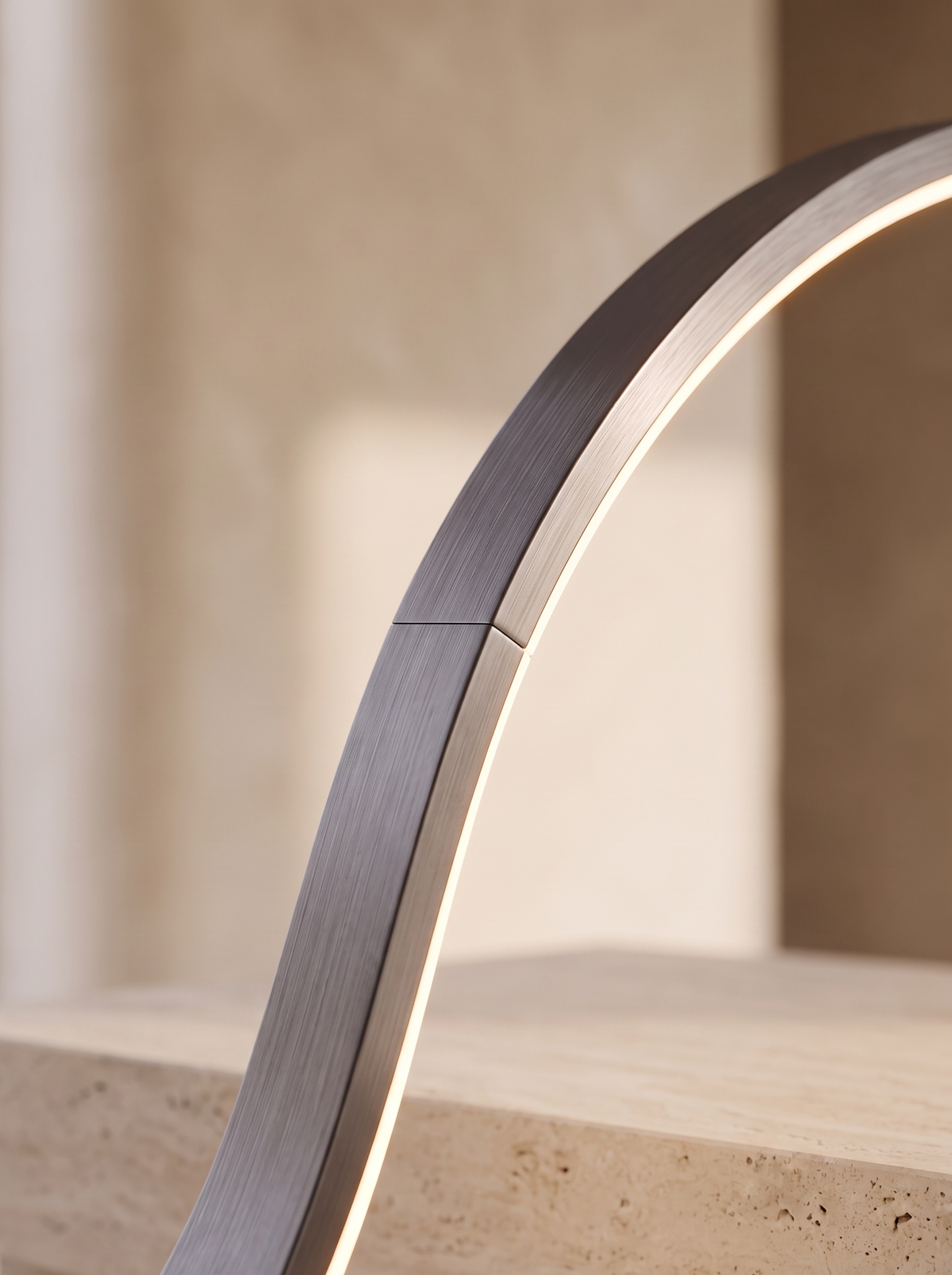 Veyra Curved LED Pendant for Dining Rooms with Wavy Glow material close up detail