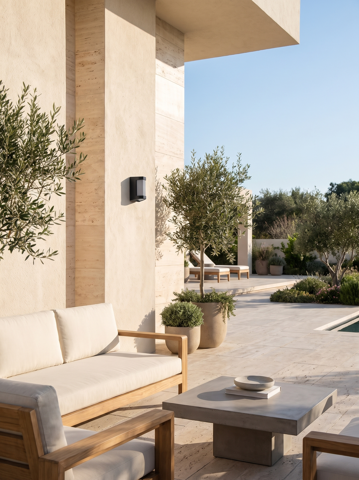 Marve Faceted Outdoor Lamp for Patios with Dual-Beam Glow daylight scale