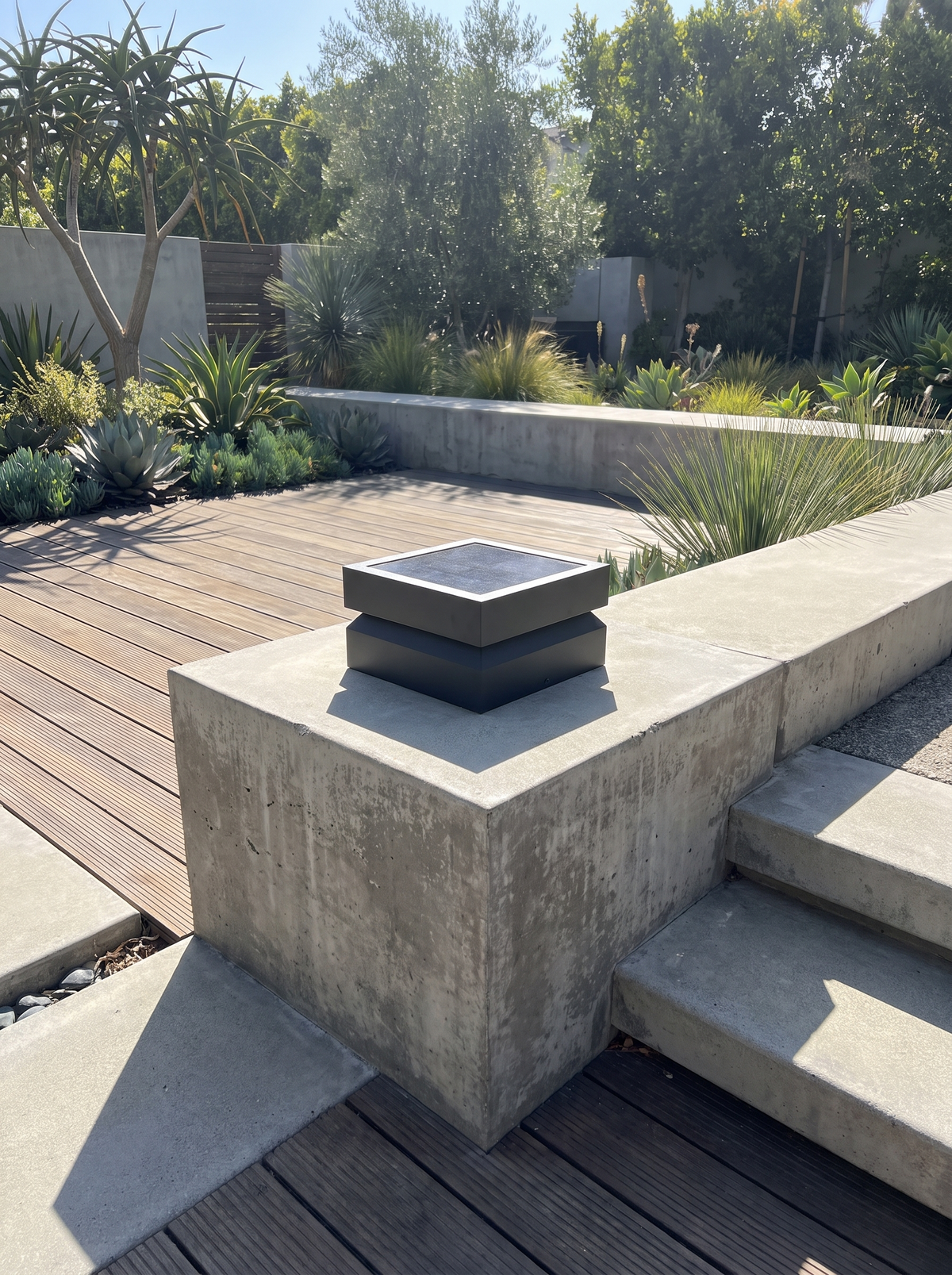 Solvik Square Deck Light for Pillar Tops with Solar Power daylight scale