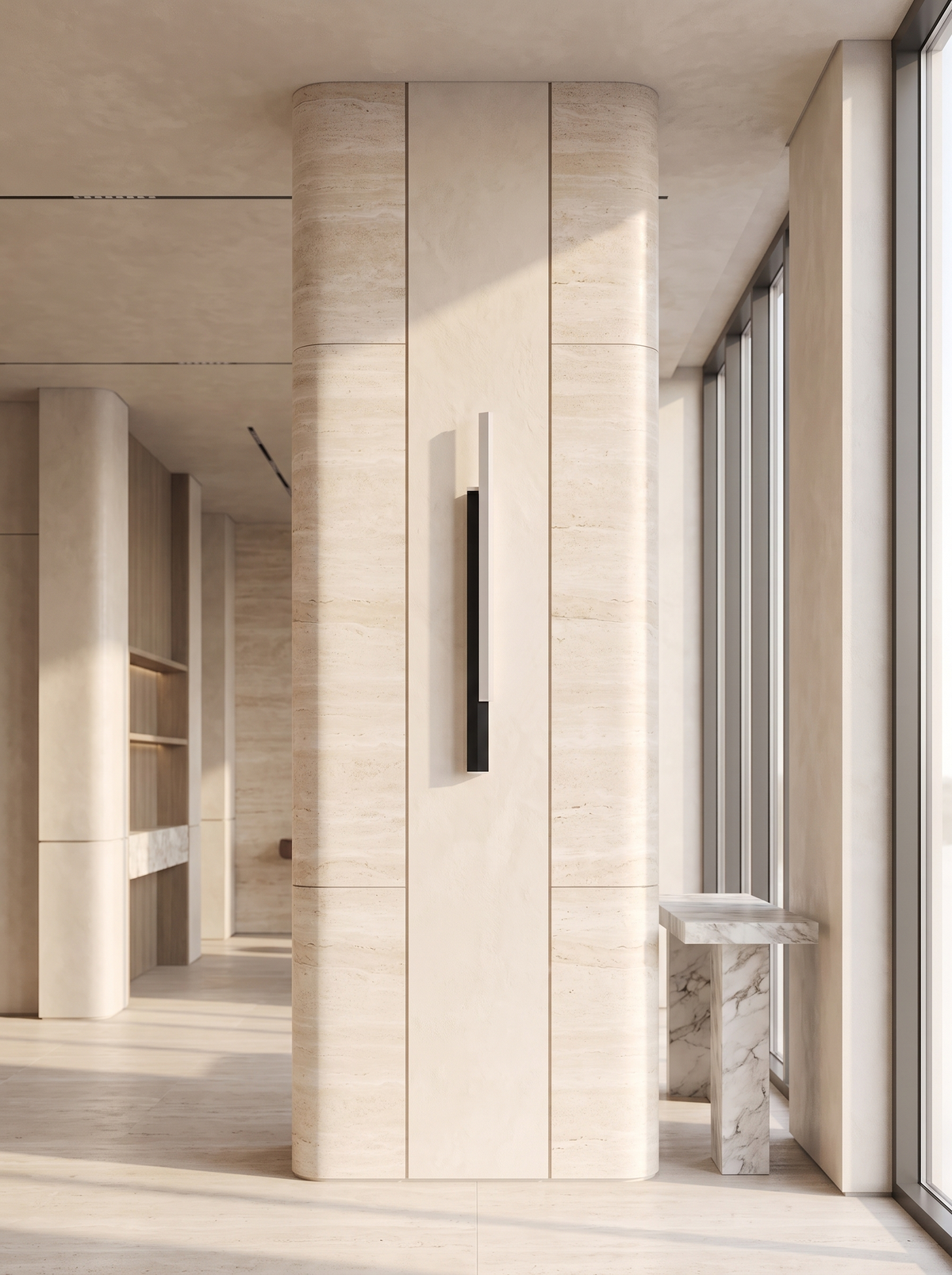 Vertis Vertical Wall Light for Halls with Dual LED Strips daylight scale