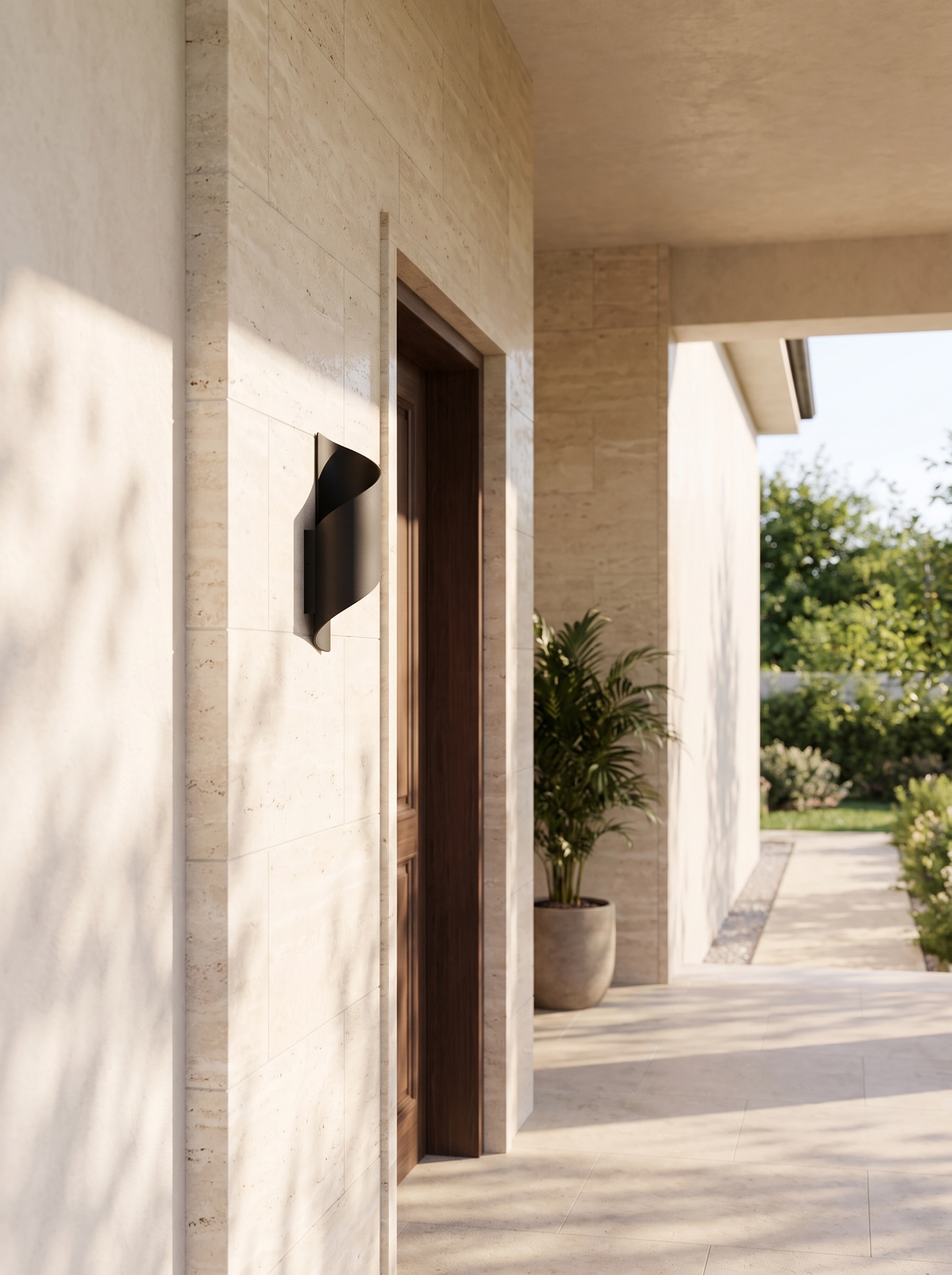 Torsa Spiral Outdoor Wall Light for Porches with Twin Beams daylight scale