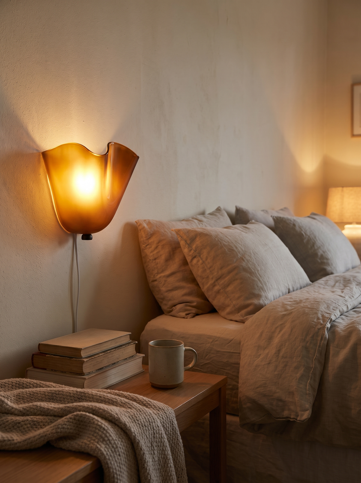 Vistia Frosted Glass Wall Lamp for Bedsides, French Charm warm evening lifestyle