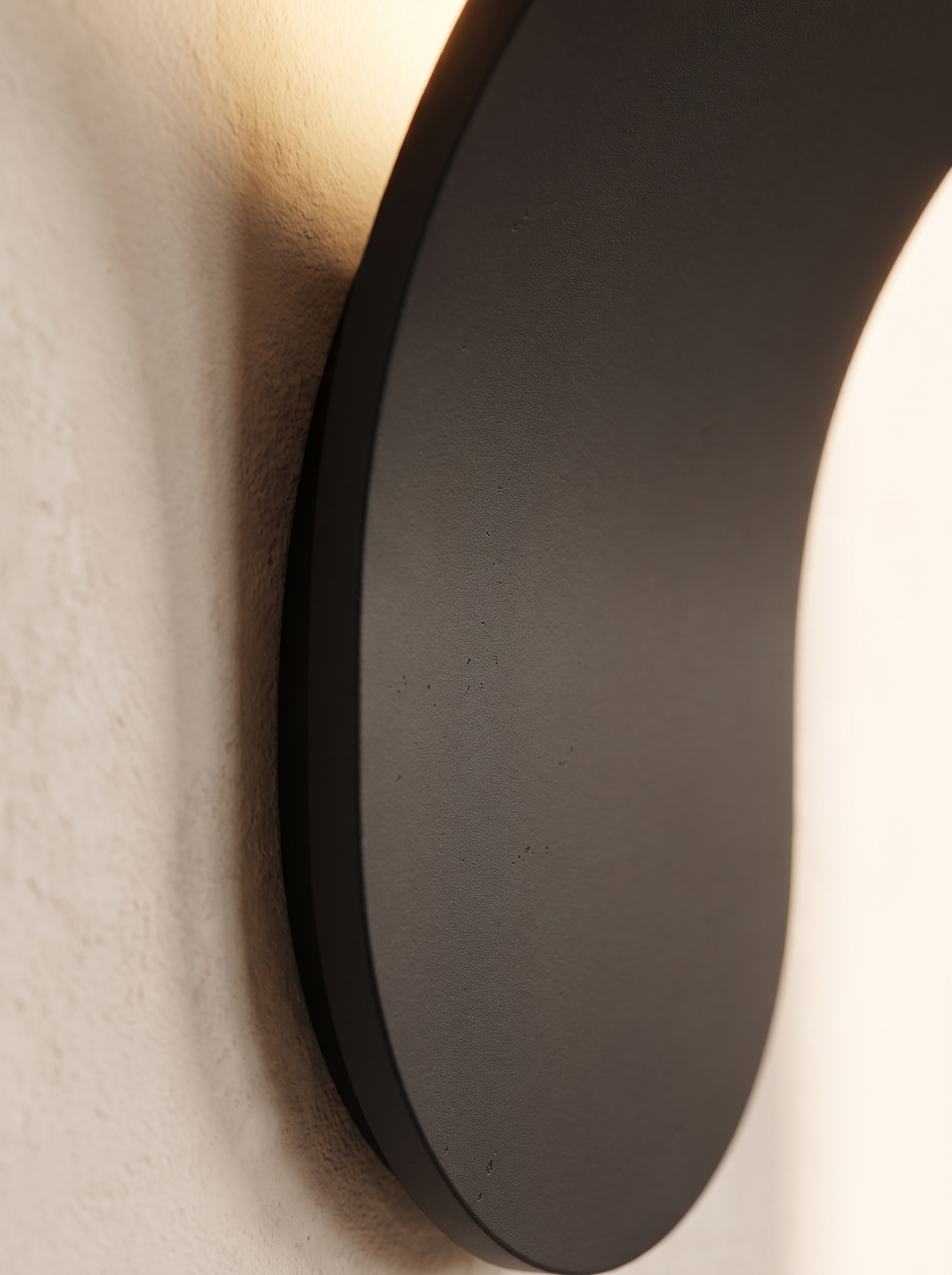 Kaia Curved Nordic Wall Lamp for Bedrooms, Soft LED Sweep material close up detail