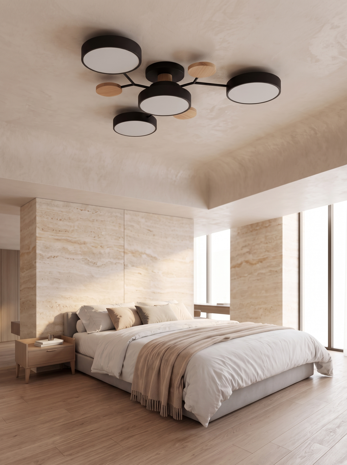 Orbis Circular LED Ceiling Light for Lounges with Ring Glow daylight scale