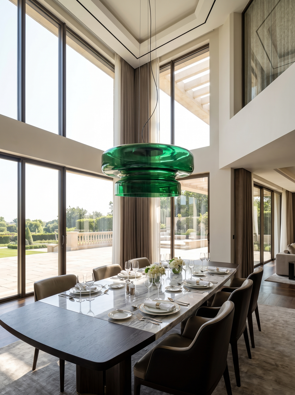 Bohemia Glass Pendant for Dining Rooms with Jewel Tones daylight scale