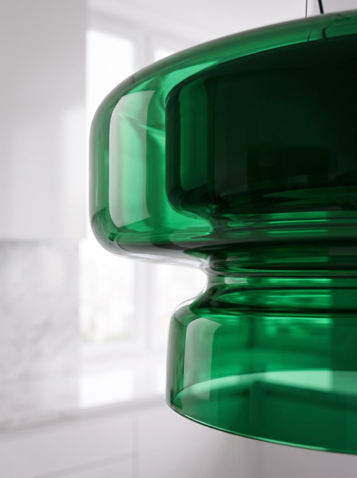 Bohemia Glass Pendant for Dining Rooms with Jewel Tones material close up detail