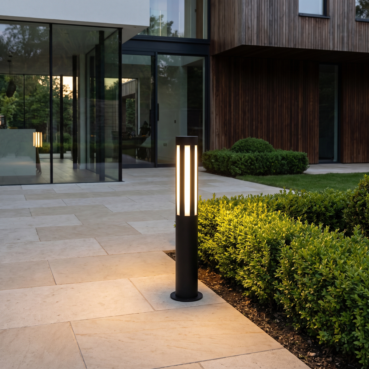 Stanton Black Cylinder LED Bollard Path Light lifestyle