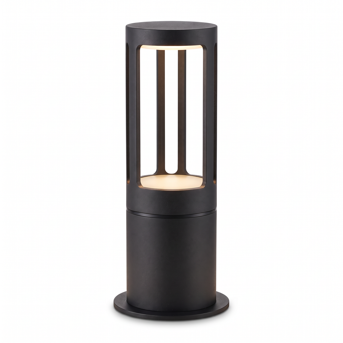 Stanton round LED bollard path light, 40cm, matte black