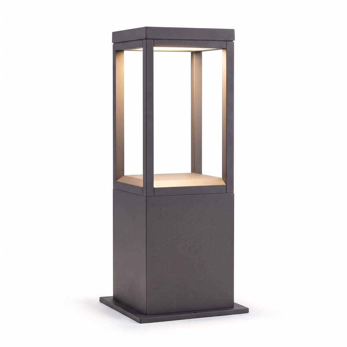 Stanton square LED bollard path light, 80cm, matte black