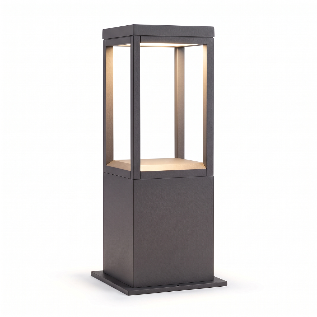 Stanton square open-frame LED bollard path light, 60cm, matte black