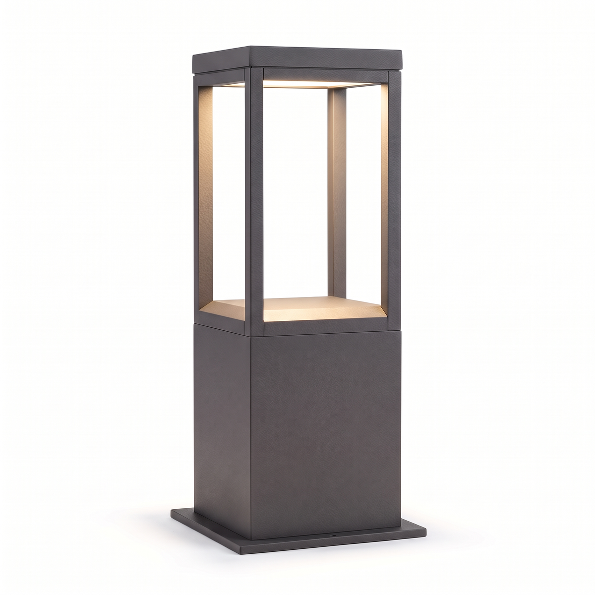 Stanton square LED bollard path light, 40cm, matte black