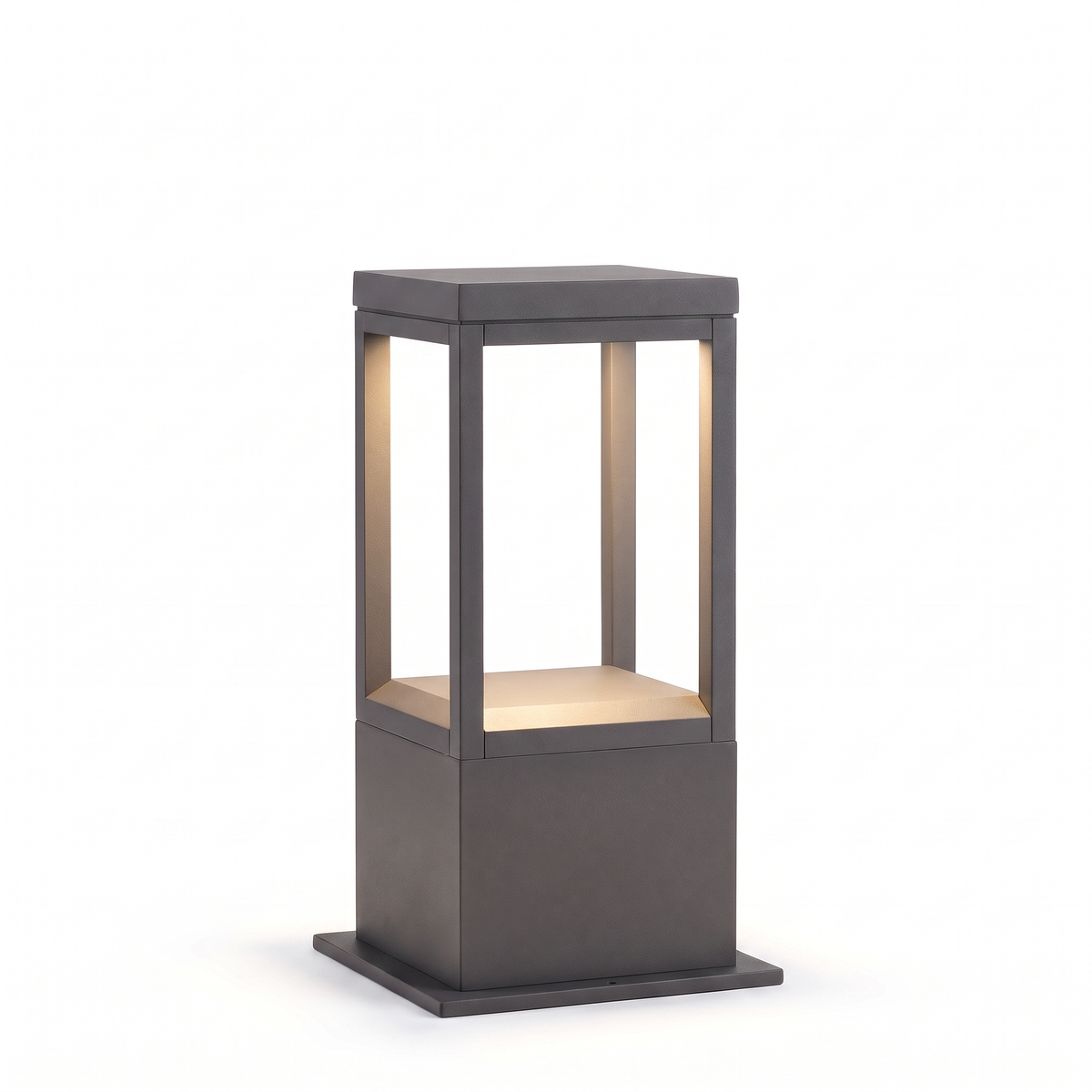 Stanton square LED bollard path light, 30cm, matte black