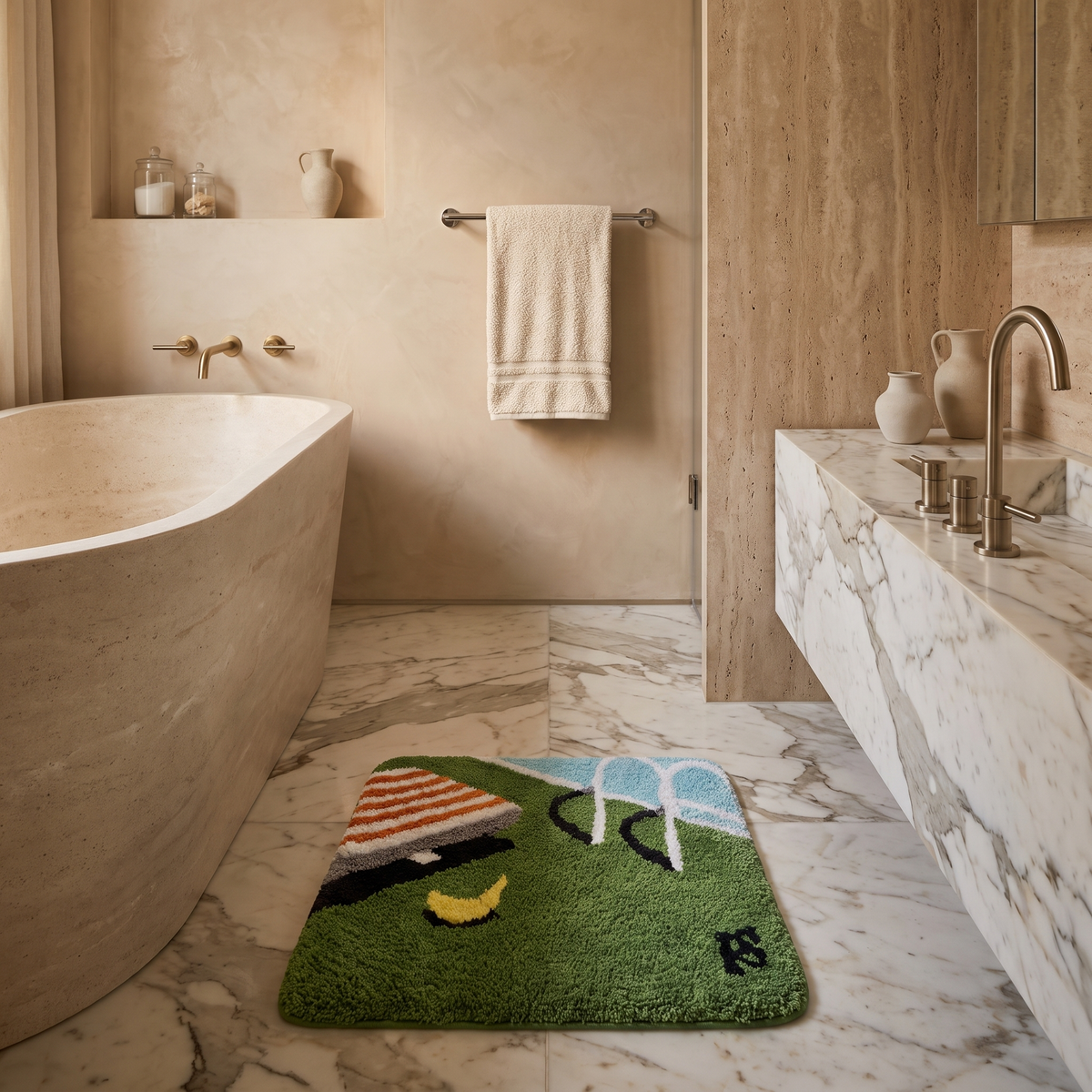 MokoMoko Swimming Pool Tufted Bath Mat