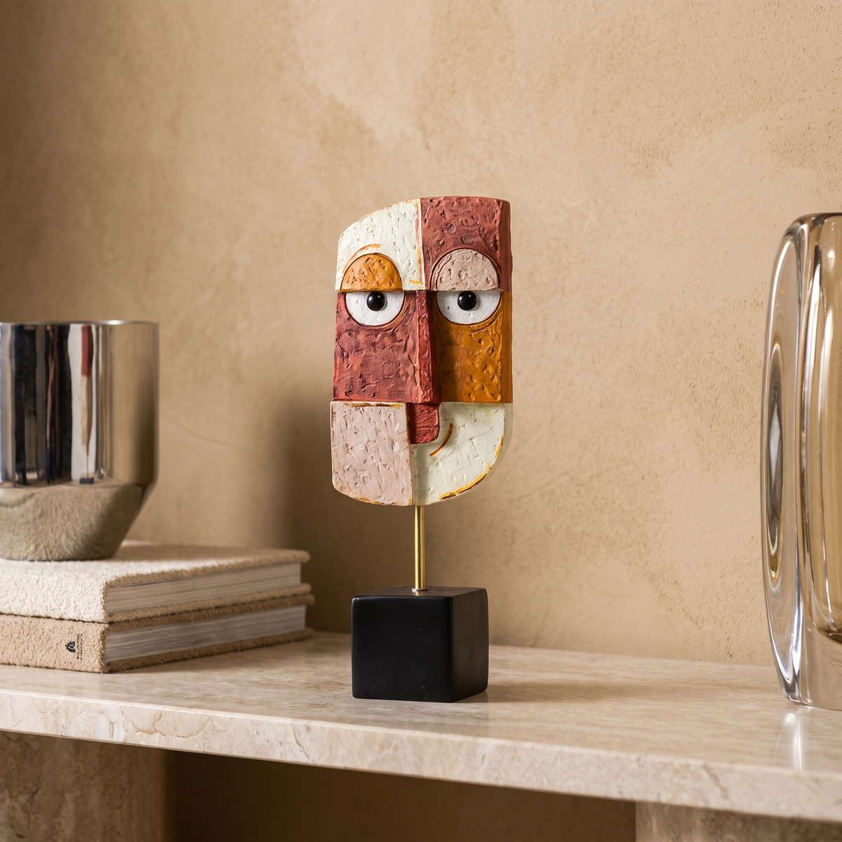 Face Mask Hand Crafted Resin Art Sculpture