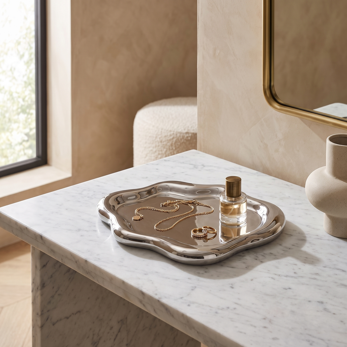 White Cloud Ceramic Plate Tray